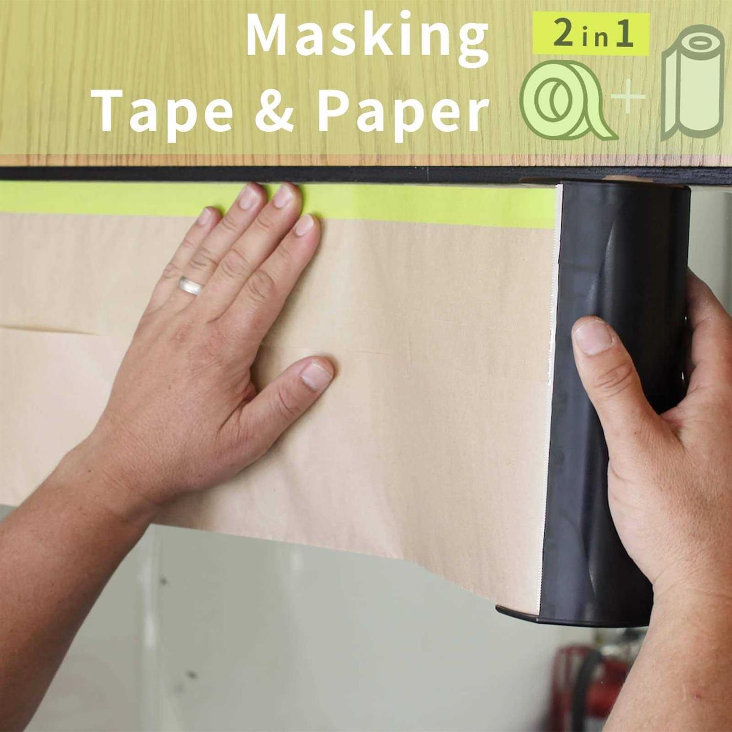 Tangibay Pre-Taped Masking Paper for Painting 50 feet Tape and Drape Painters Paper - Image 5