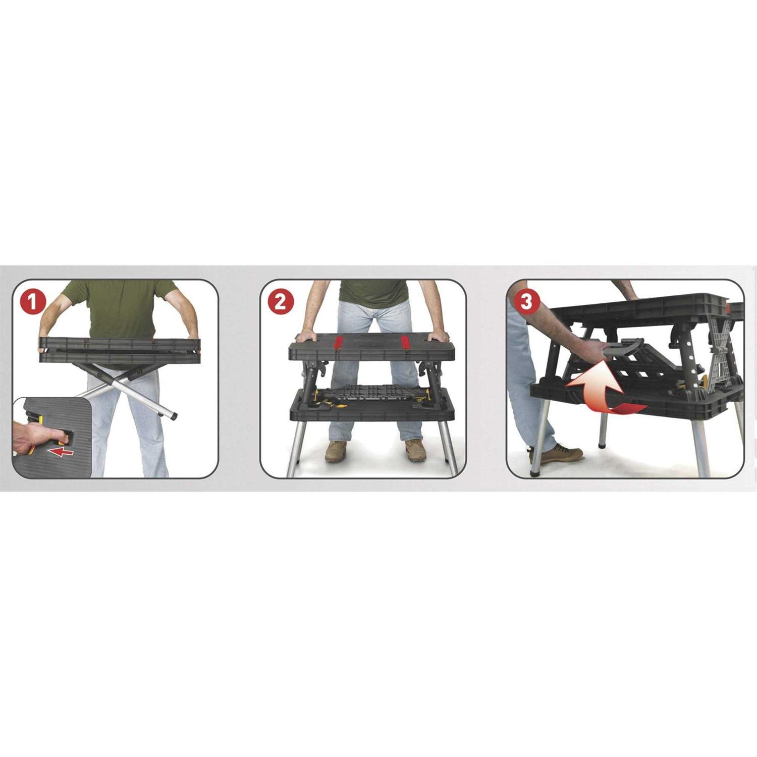 Keter Folding Work Table 750-Lb. Capacity with Extendable Legs - Image 3