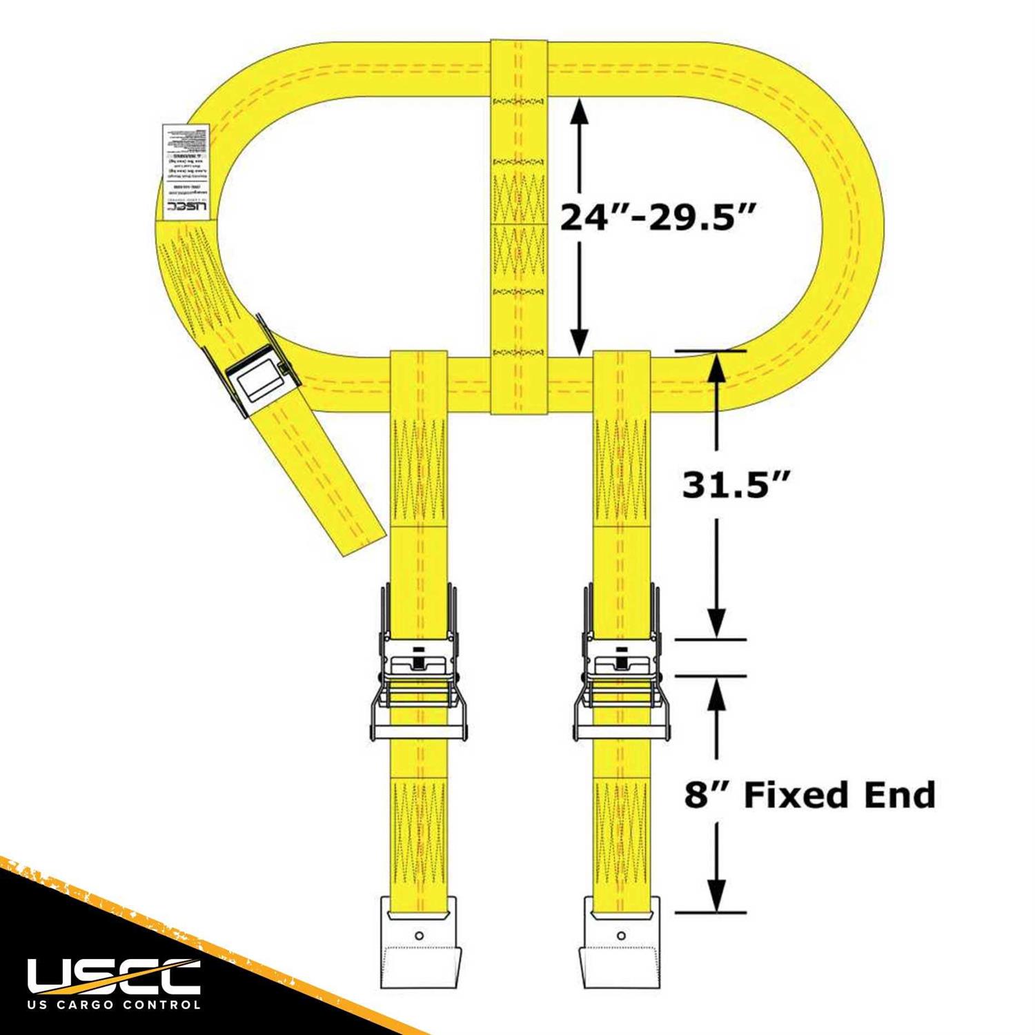 US Cargo Control Side Mount Wheel Net with Cam Buckle & 2 Ratchets and Flat Hooks - Image 5