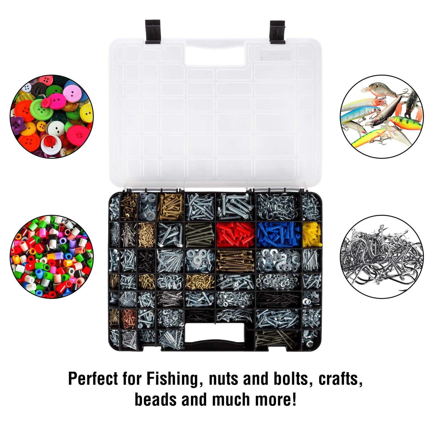 Stalwart 75-ST6073 Portable Storage Case with Secure Locks & 55 Small Bin Compartments for Hardware - Image 4