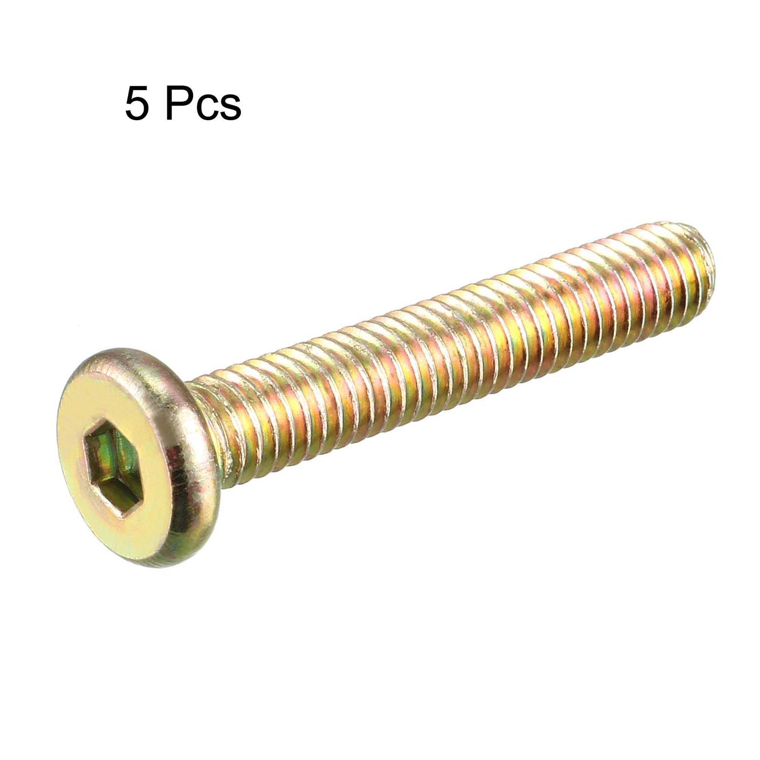 uxcell M6 x 35mm Full Thread Hexagon Socket Round Head Screws Bolts - Image 3