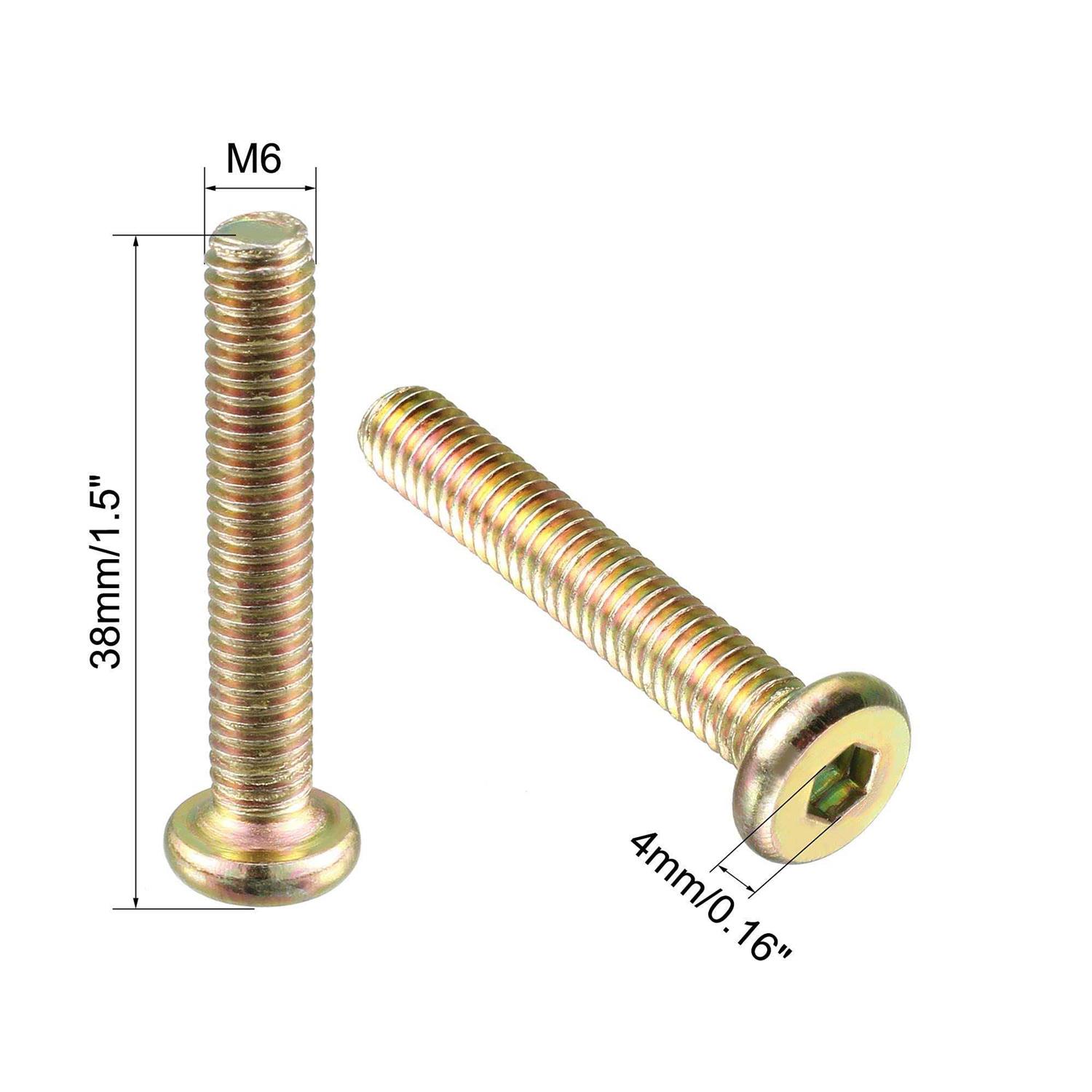 uxcell M6 x 35mm Full Thread Hexagon Socket Round Head Screws Bolts - Image 5