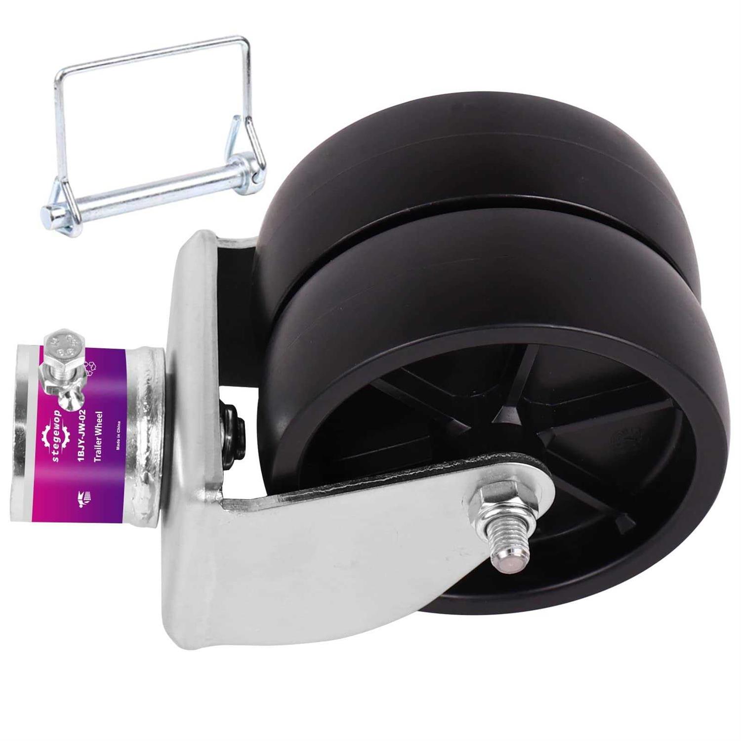 Stegewop 6 Trailer Jack Swivel Caster Dual Wheel Replacement,2000lbs Capacity with Pin Boat Hitch Removable - Image 2