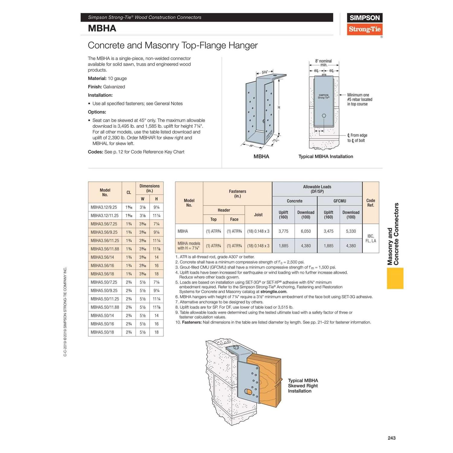 Simpson MBHA3.56/ Masonry Hanger - Image 5