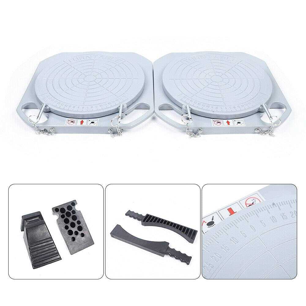Futchoy Two-Piece 345mm Wheel Alignment Tool Turntable Car Truck Wheel Alignment Turntable Durable for Garage or Auto Repair Shop - Image 2