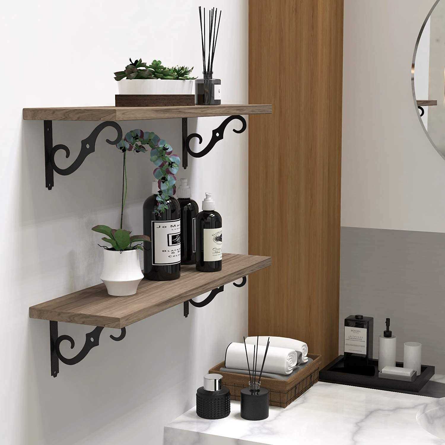 Etechmart Decorative Shelf Brackets 5 Inch Wall Mounted Floating Shelf Bracket for DIY Open Shelving - Image 2