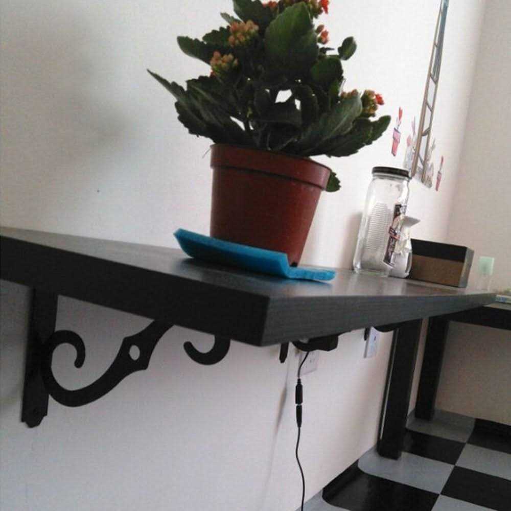 Etechmart Decorative Shelf Brackets 5 Inch Wall Mounted Floating Shelf Bracket for DIY Open Shelving - Image 3