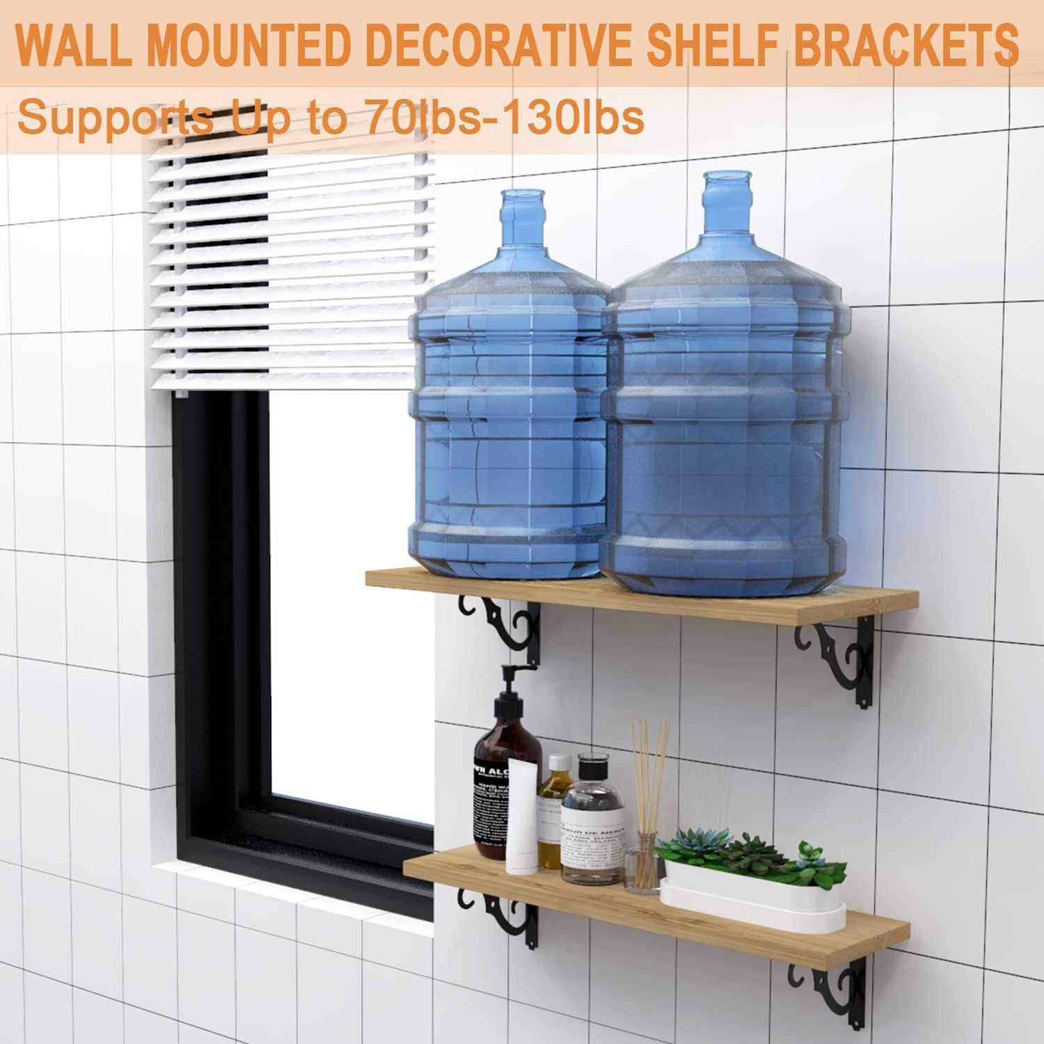 Etechmart Decorative Shelf Brackets 5 Inch Wall Mounted Floating Shelf Bracket for DIY Open Shelving - Image 4