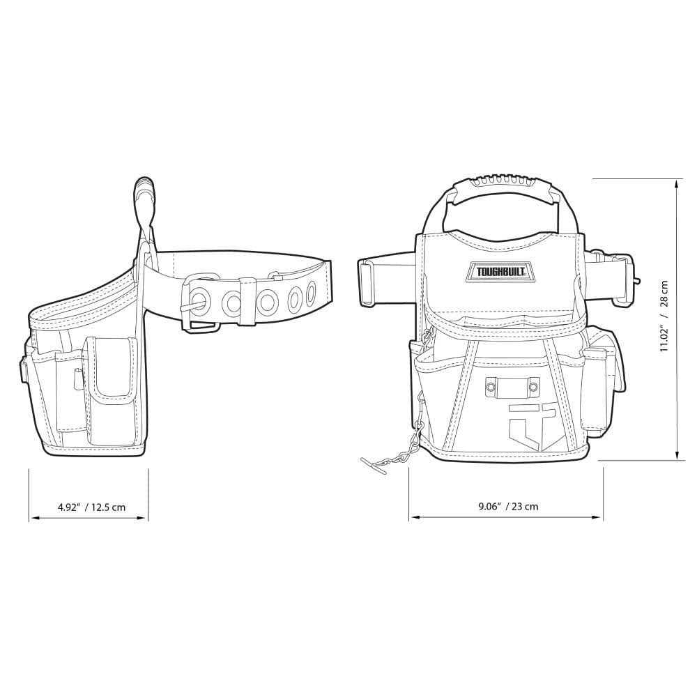 Toughbuilt Utility Pouch and Tool Belt Heavy Duty TB-316-2 - Image 5