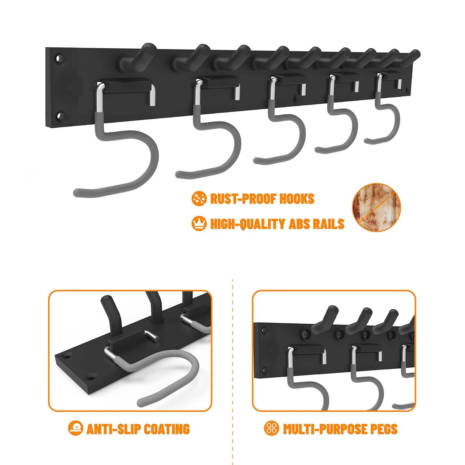 POETISKE Garage Tool Organizer Wall Mount 4PC Garage Storage Shelving Heavy Duty Wall Mount - Image 4