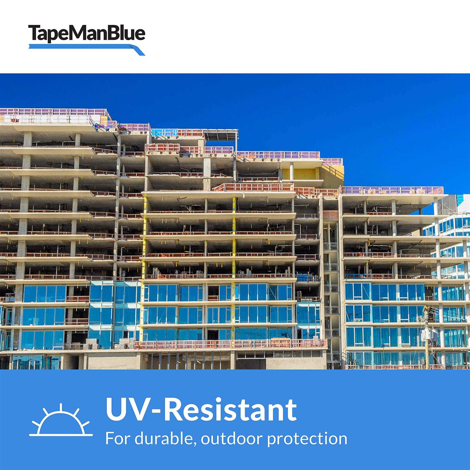 TapeManBlue Floor Protection Film Made in USA, Blue Self Adhesive Floor Protector for Moving and Construction - Image 3