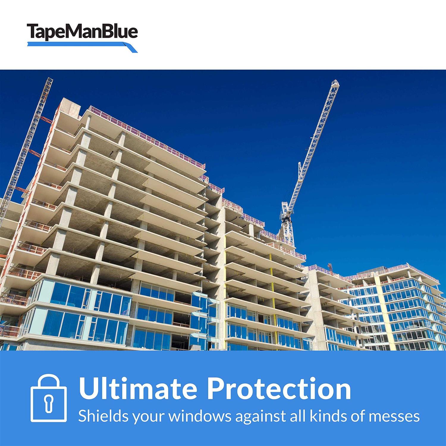 TapeManBlue Floor Protection Film Made in USA, Blue Self Adhesive Floor Protector for Moving and Construction - Image 4