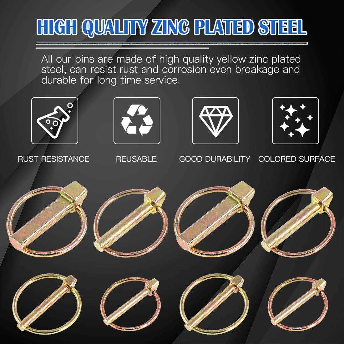 Glarks 30Pcs Heavy Duty Lynch Pin Assortment Kit for Farm Tractors Trailers Trucks Mowers - Image 2