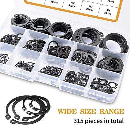 VIGRUE 315pcs Snap Ring Shop Assortment Alloy Steel External Circlip Snap Retaining Clip rings Set - Image 5