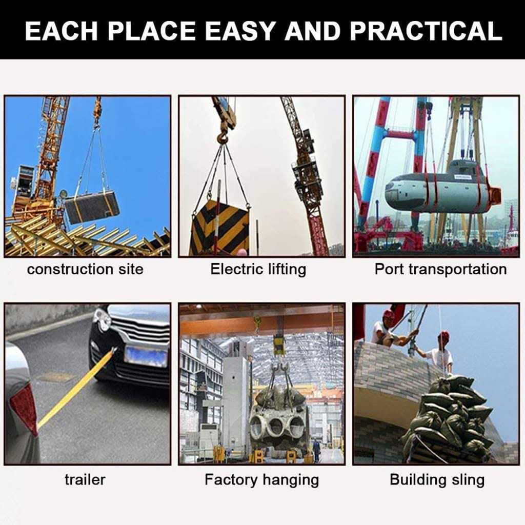 SEWSAW 4 Layers Rigging Lifting Straps for Hoist Heavy DutyObjects,Securing Car Transport,Hoisting Towing Cargo,Load Lift Sling with Flat Loops - Image 3