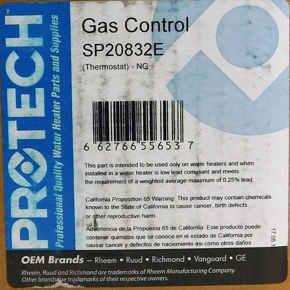 Rheem SP20832E Natural Gas Control Thermostat - Image 3
