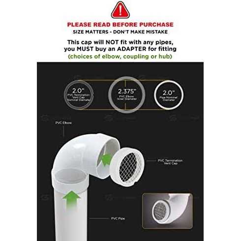 Raven R1508 Termination Cap Vent Cover Mesh Screen Round Furnace PVC Pipe Stainless Steel Roof Vent Cap - Image 4