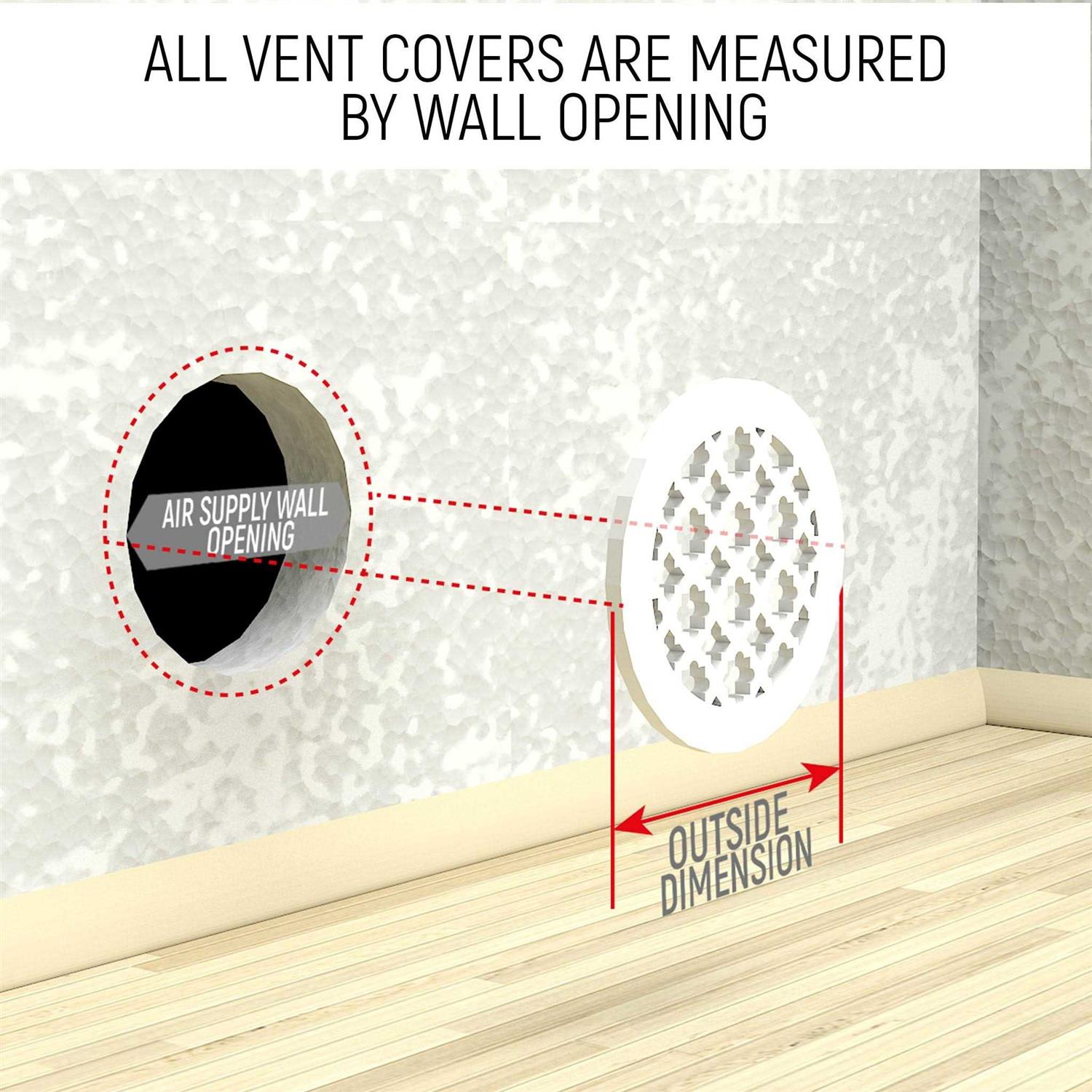 Saba Home Decor Saba Air Vent Cover Grille - Acrylic Plexiglass 10 Round Duct Opening (12 Round Overall) White Finish Decorative Registers for Walls and Ceilings - Image 3