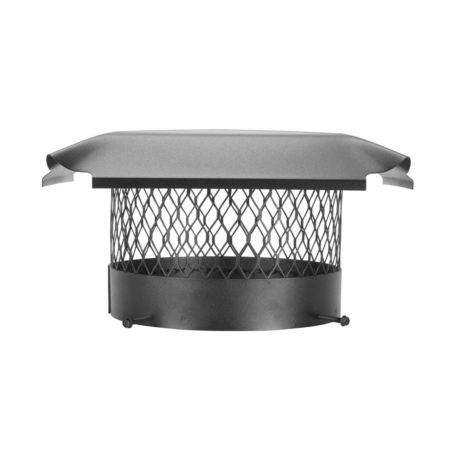 Draft King CBO10 Round Black Galvanized Steel Bolt on Single Flue Chimney Cap - Image 4