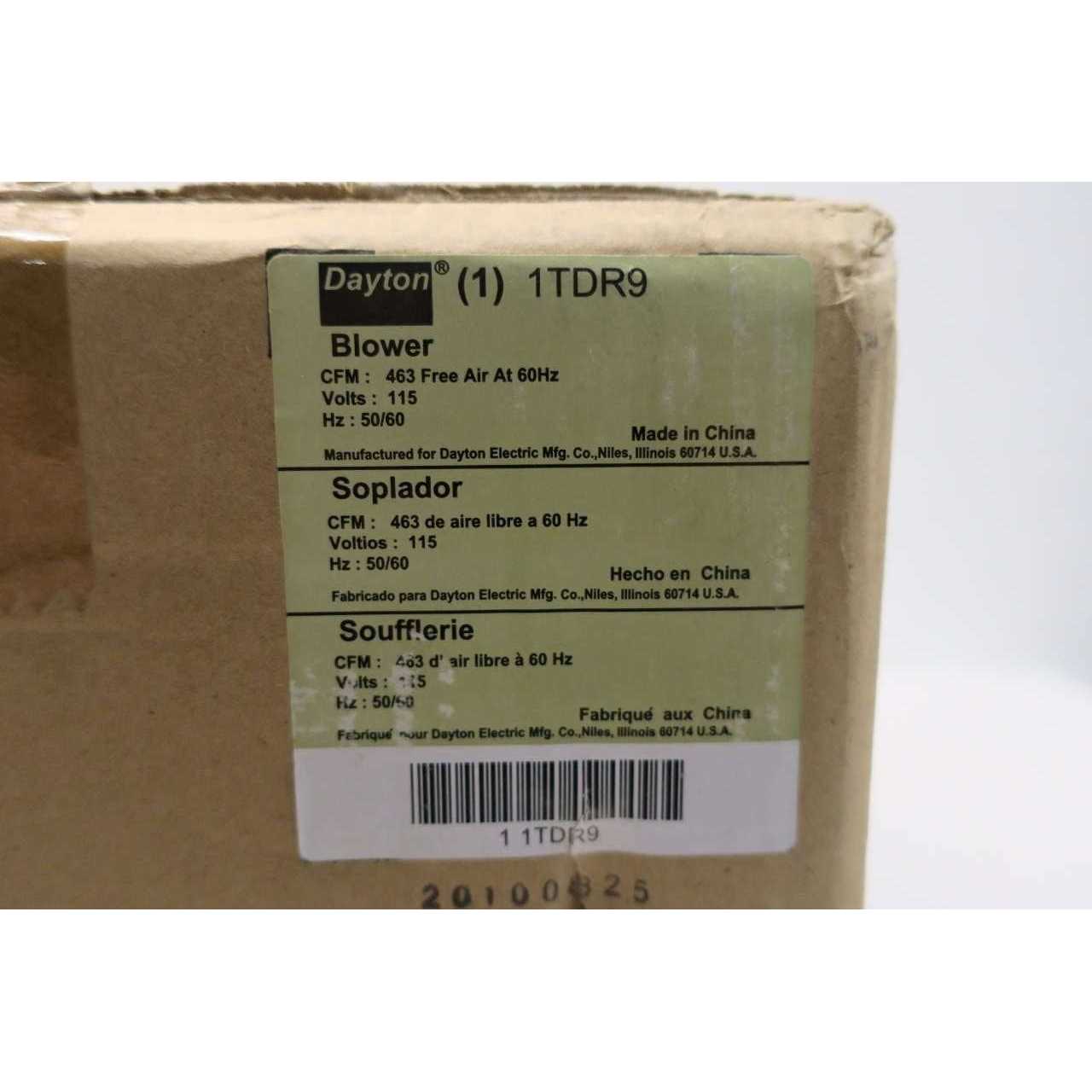 Dayton 1TDR9 Rectangular OEM Blower 1600 RPM - Image 5