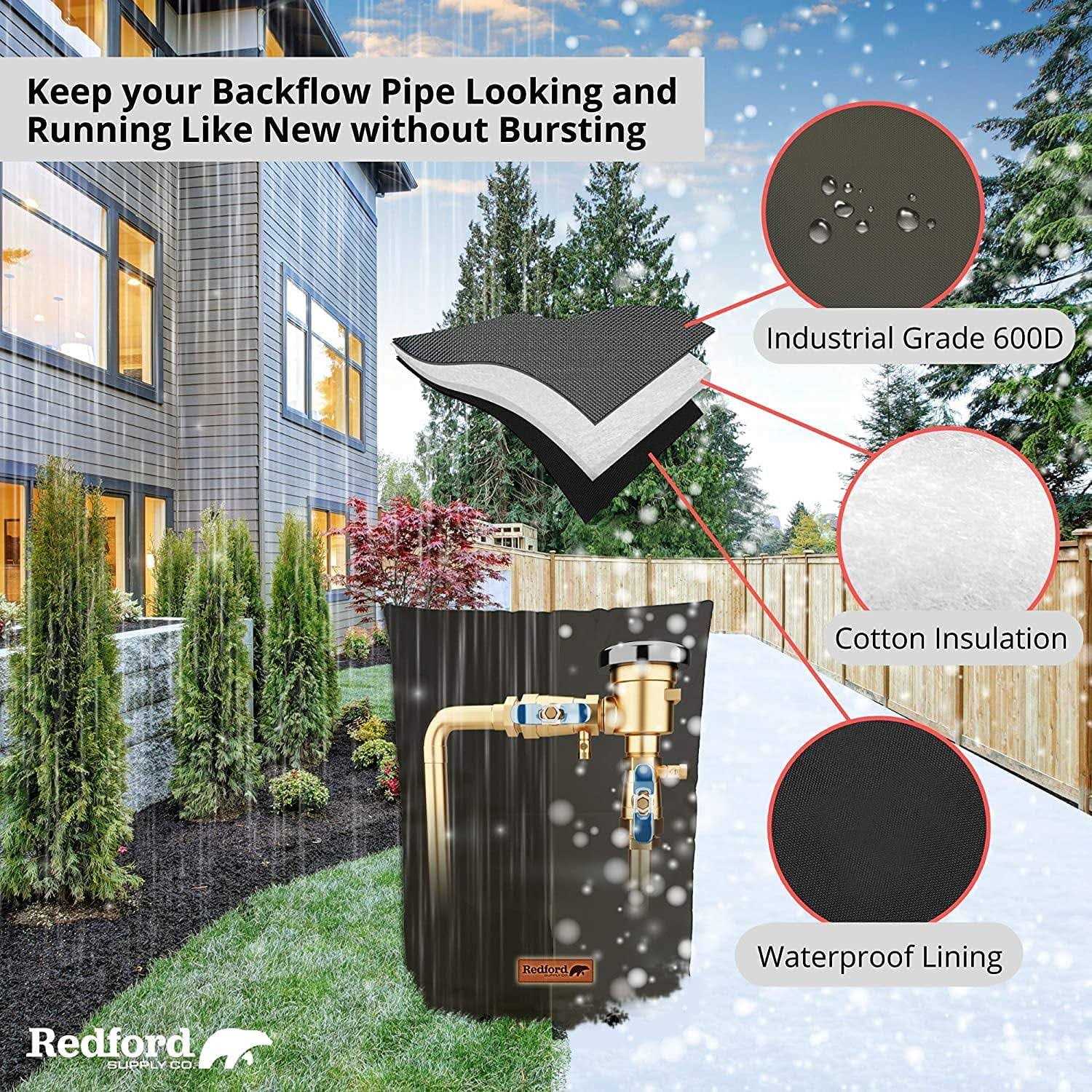 Redford Supply Co. Cold Snap Double Wall Cotton Backflow Preventer Insulation Cover - Image 5