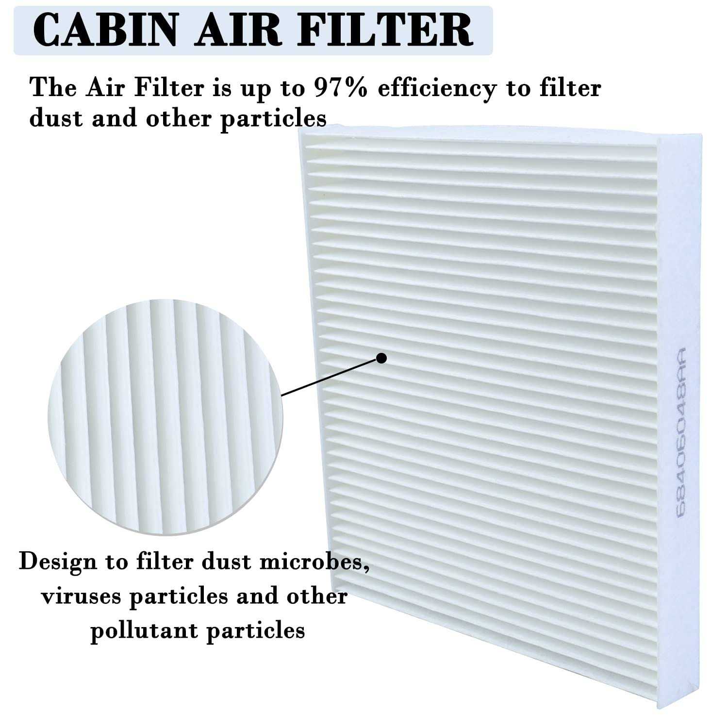Cabin Air Filter Kit Replacement for Dodge Ram 1500 2500 3500 4500 5500 Replace 68318365AA - Image 5