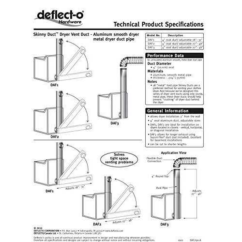 Deflecto Skinny Duct Telescoping Aluminum Vent DAF2 - Image 5