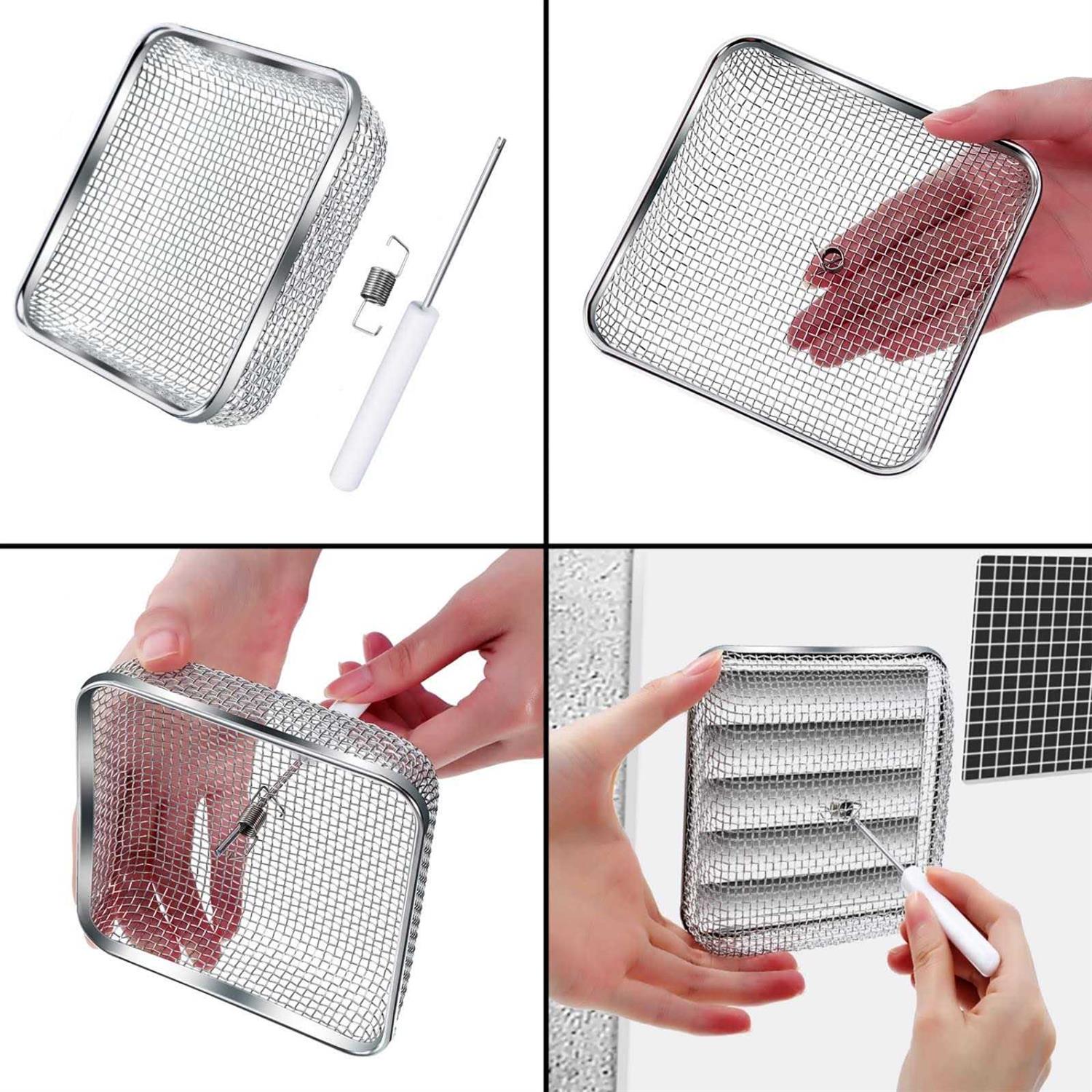 Tatuo Flying Insect Screen Rv Furnace Vent Cover Water Heater Vent Cover Stainless Steel Mesh with Installation Tool - Image 4