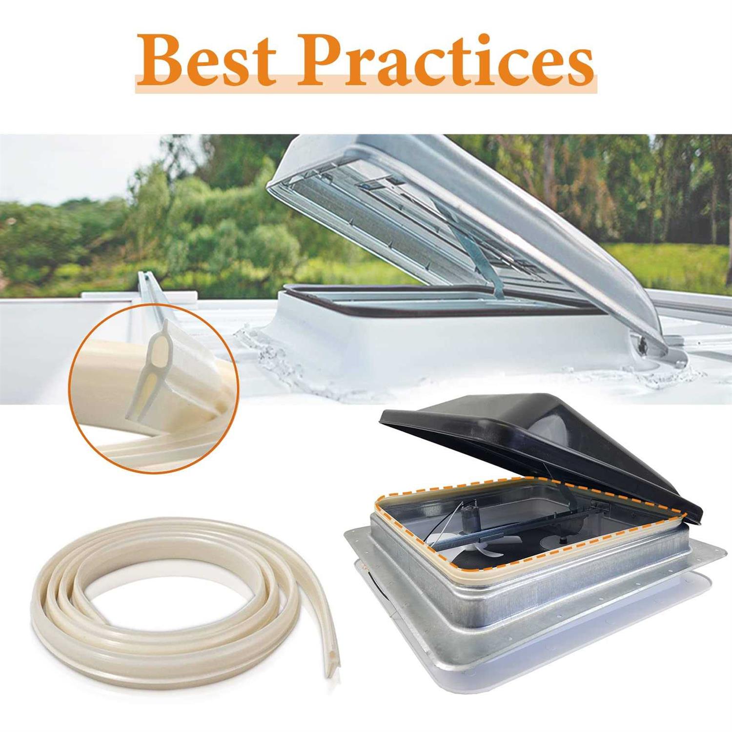 Rv Roof Vent Vinyl Seal Bvd0455-01 51'' Replacement for Ventline Vinyl Seal, Hengs and Camco Roof Vents - Image 3