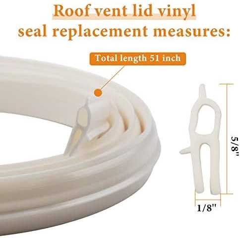 Rv Roof Vent Vinyl Seal Bvd0455-01 51'' Replacement for Ventline Vinyl Seal, Hengs and Camco Roof Vents - Image 5
