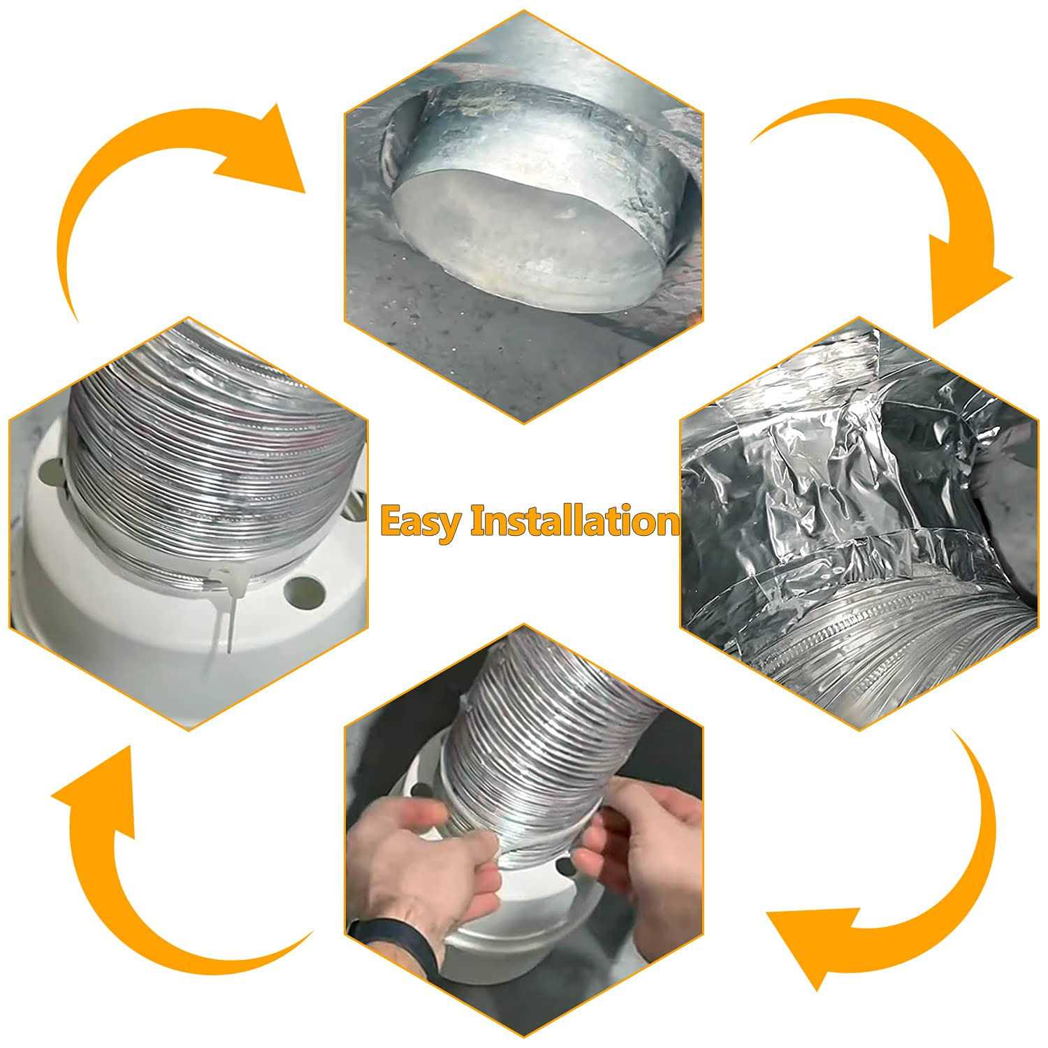 Cenipar TDIDVKZW Dryer Vent Kit 4 Inch Indoor with 5 Feet Ducting Hose - Image 5