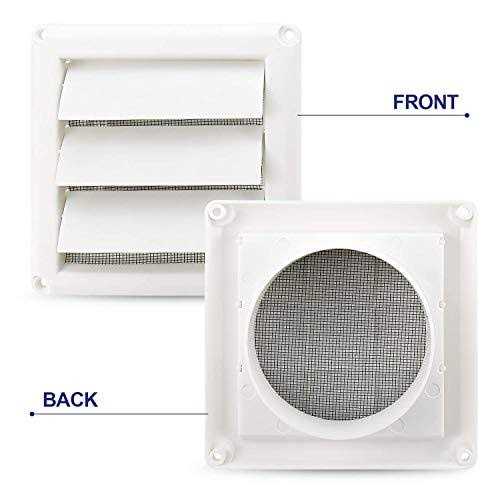 Funmit 4 Dryer Vent Cover for Exterior Wall Vent Hood Outlet Airflow Vent Dryer Air Vent with Screen Includes 4 Screw for Easy Installation - Image 3