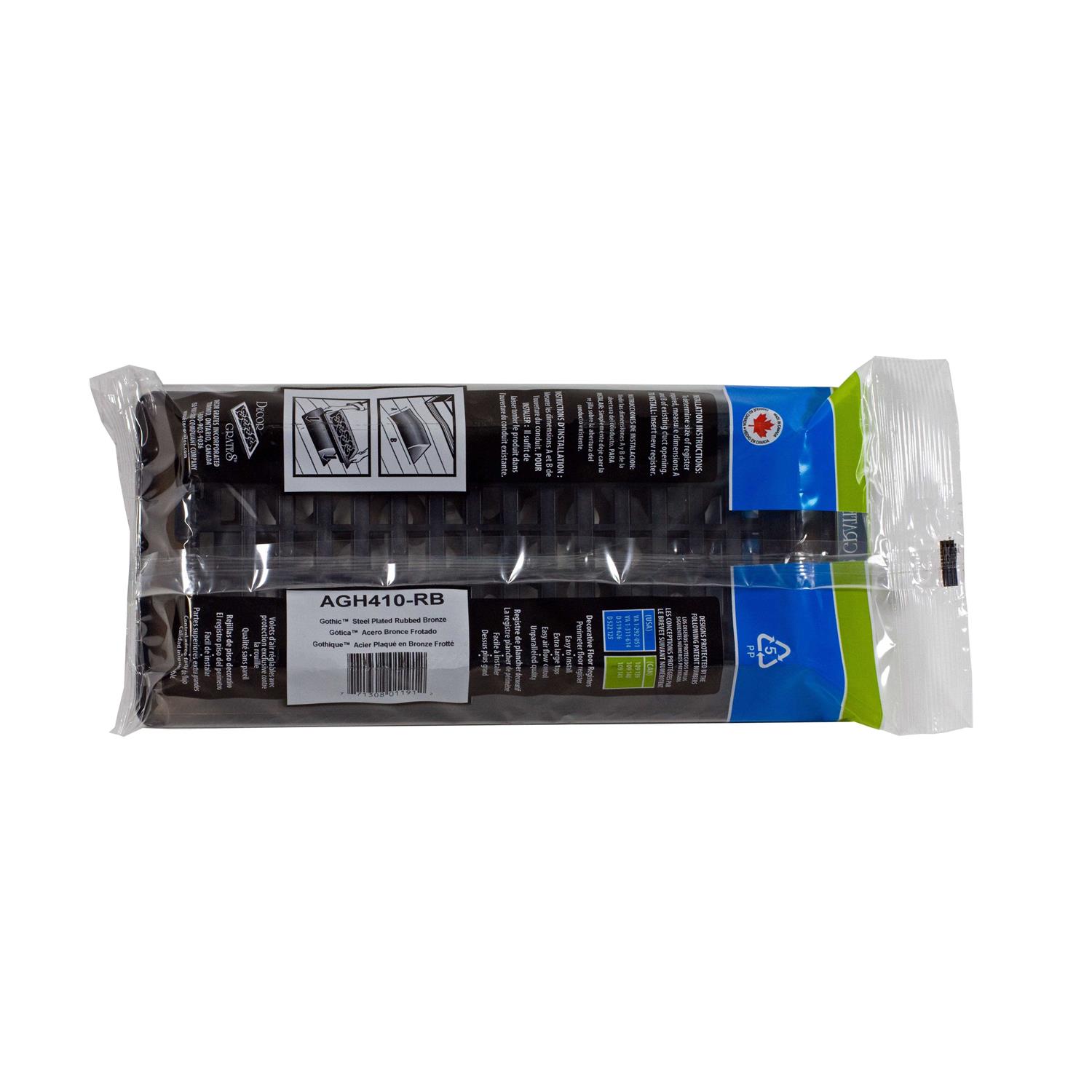 Decor Grates 4 inch x 10 inch steel finish Gothic design floor register - Image 3