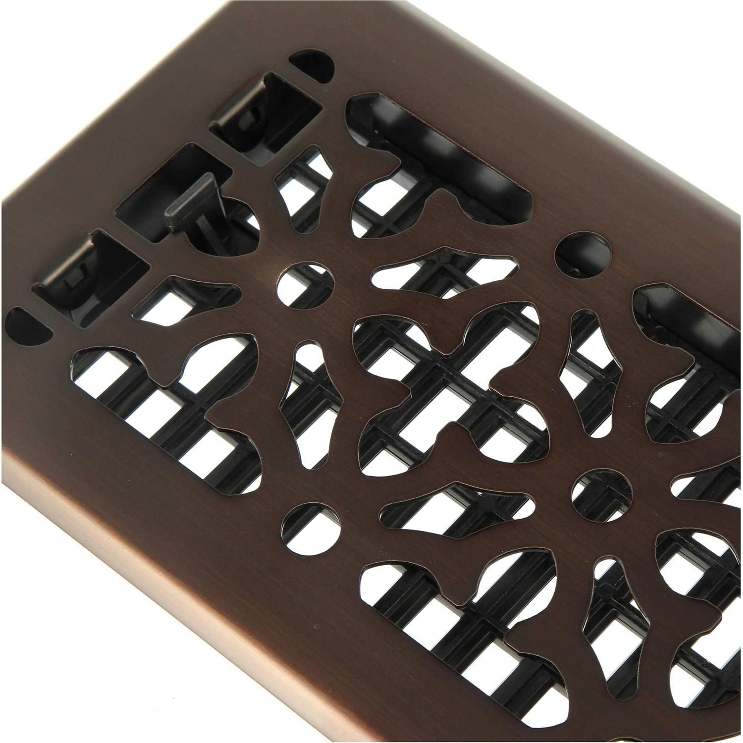 Decor Grates 4 inch x 10 inch steel finish Gothic design floor register - Image 4