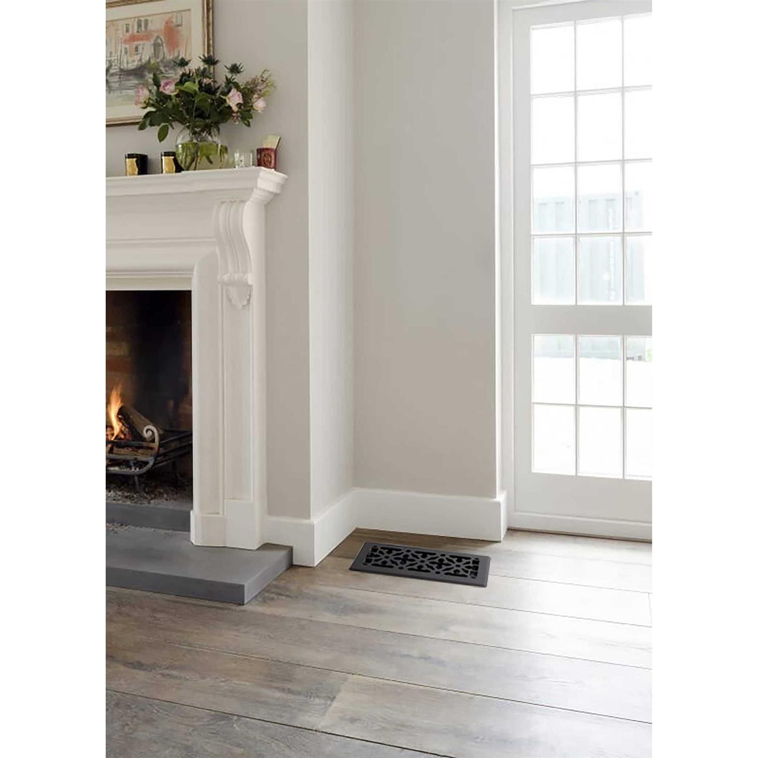 Decor Grates 4 inch x 10 inch steel finish Gothic design floor register - Image 4