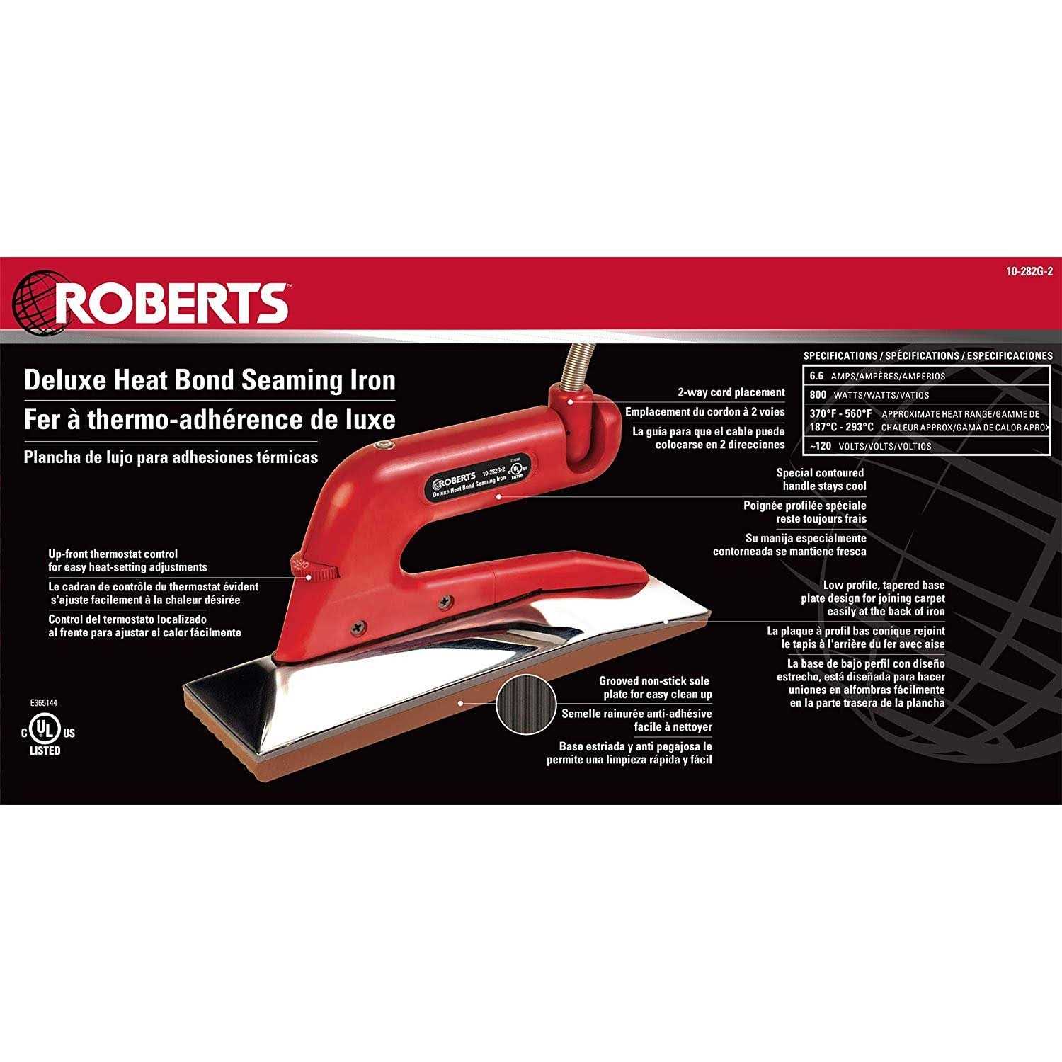 Roberts 10-282G-2 Carpet Heat Bond Iron - Image 3