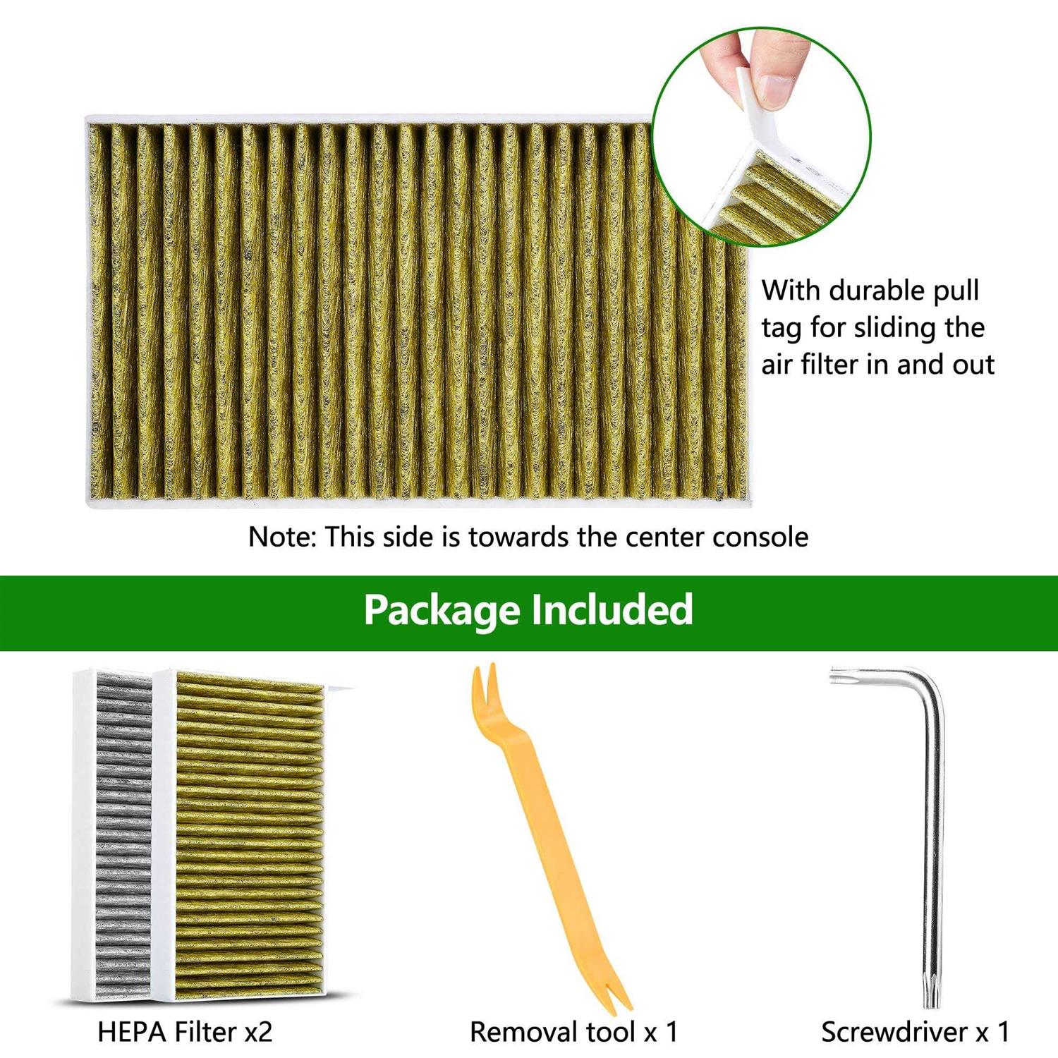 Cabin Air Filter for Tesla Model 3 Air Filter for Tesla Model Y Cabin Air Filter Tesla Air Filter with Activated Carbon Arlalta Premium HEPA Cabin - Image 3
