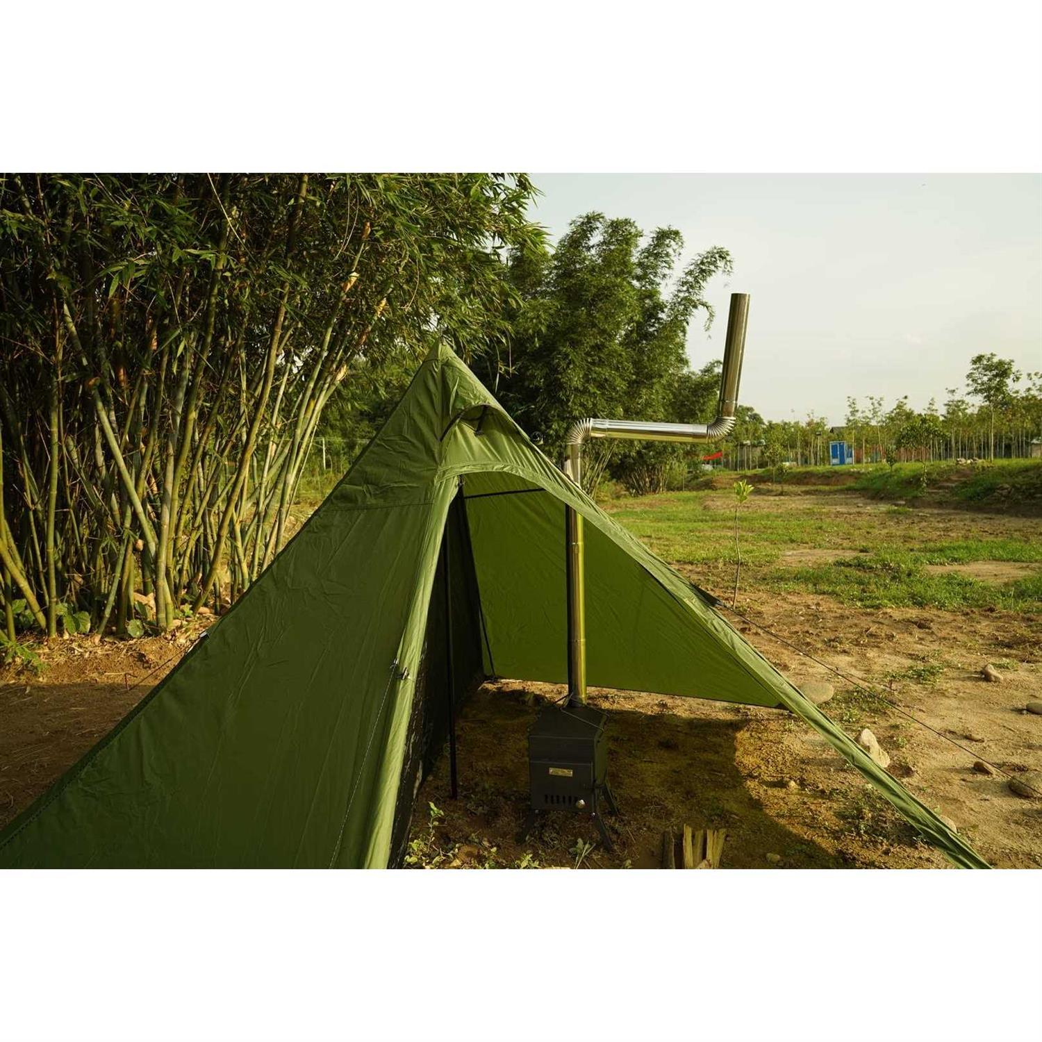 Elbow Pipe 2 PCS 90 Degree Chimney Stainless Steel Flue for Outdoor Camping Wood Stove Diameter 2.36 - Image 5