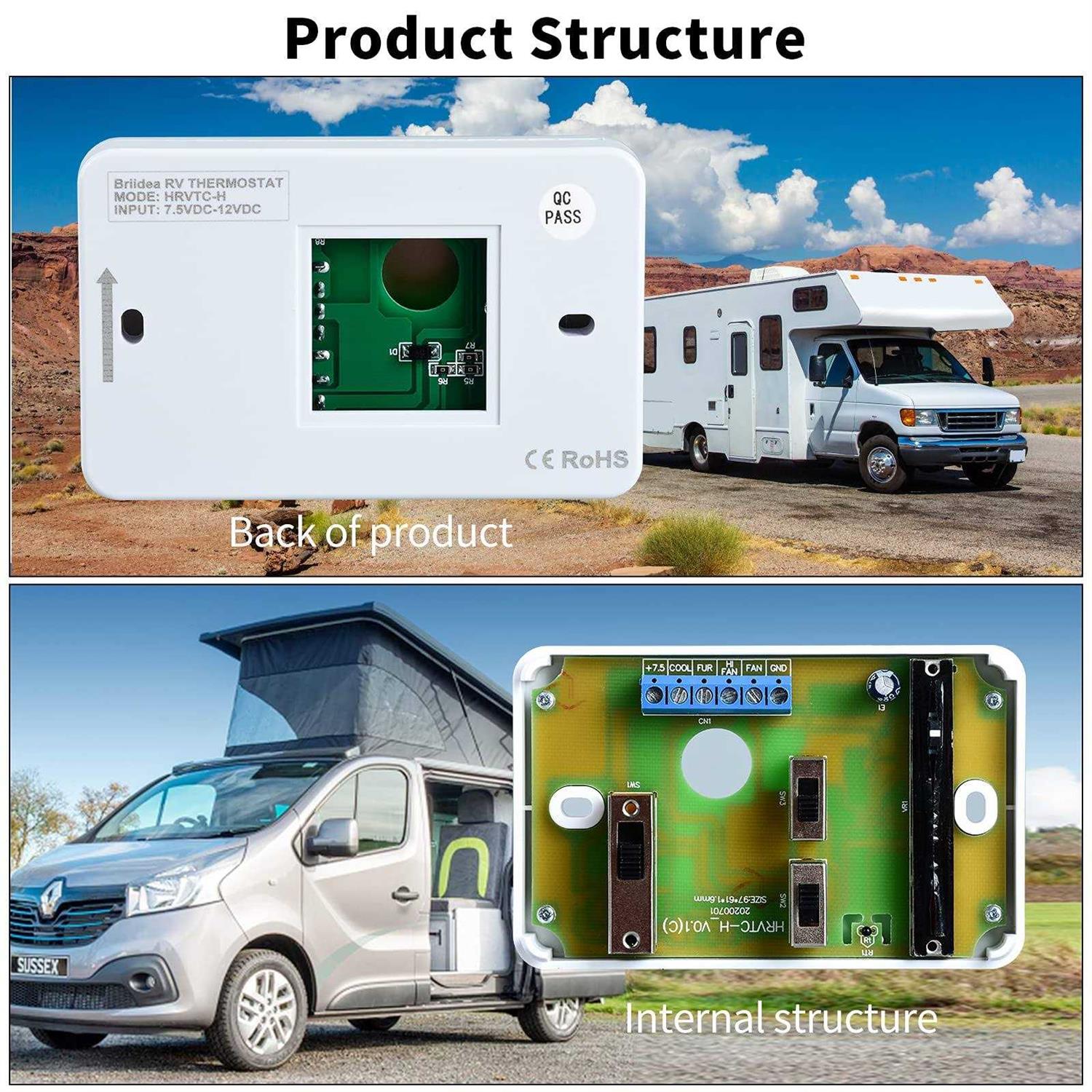 RV Thermostat Briidea RV Analog Thermostat - Image 5