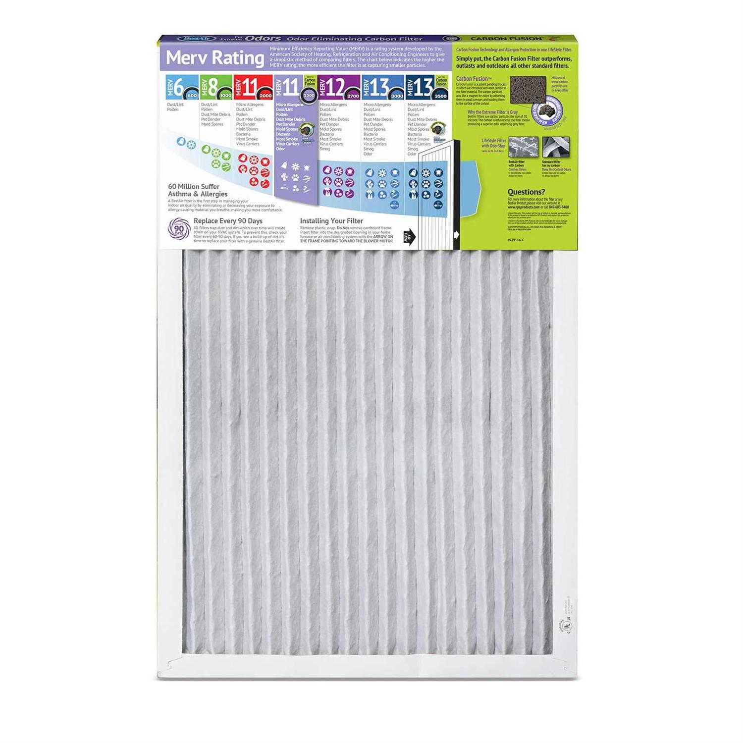 Bestair 16x25x1 Air Furnace Allergen/Odor Reduction Carbon Air Filter Merv 11 - Image 5