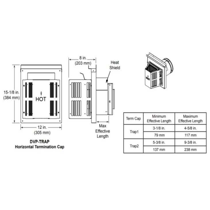 Majestic DVP-TRAP1 Horizontal Termination Cap with Short Flue - Image 3