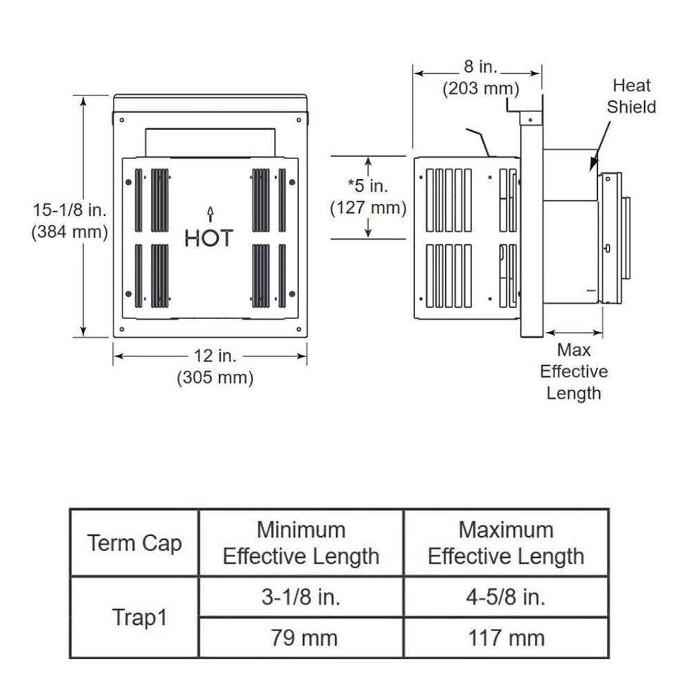 Majestic DVP-TRAP1 Horizontal Termination Cap with Short Flue - Image 5