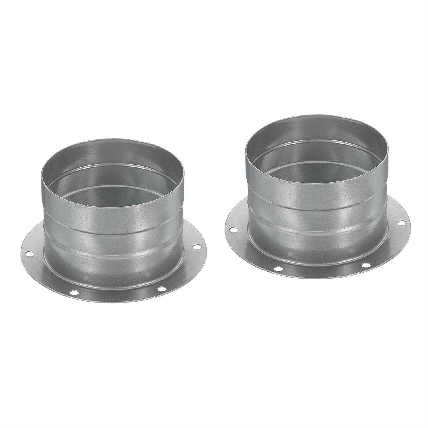 Harfington Duct Connector Flange Metal Straight Pipe Exhaust Hose Flange for Heating Cooling Ventilation HVAC System