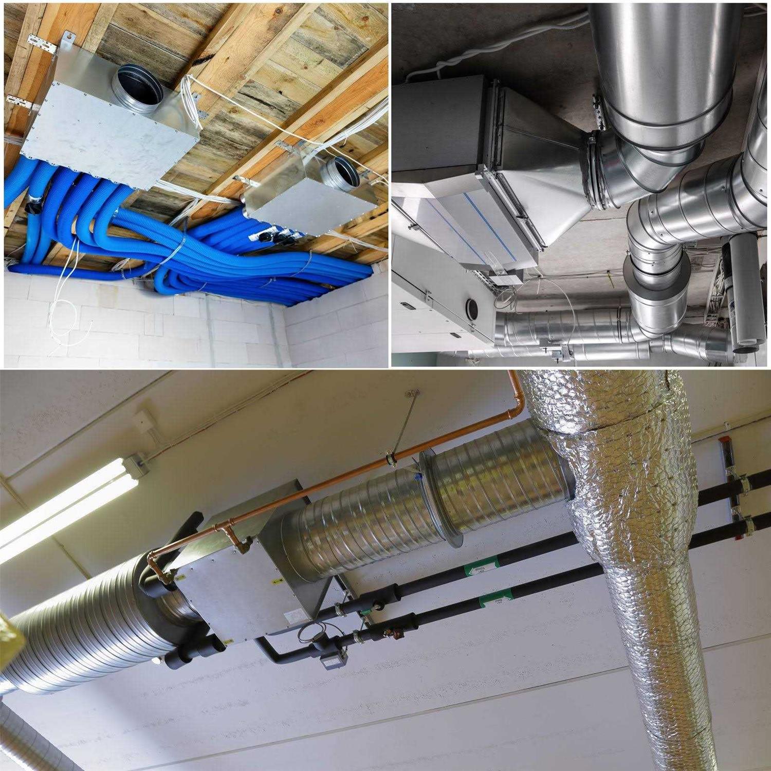 Harfington Duct Connector Flange Metal Straight Pipe Exhaust Hose Flange for Heating Cooling Ventilation HVAC System - Image 3