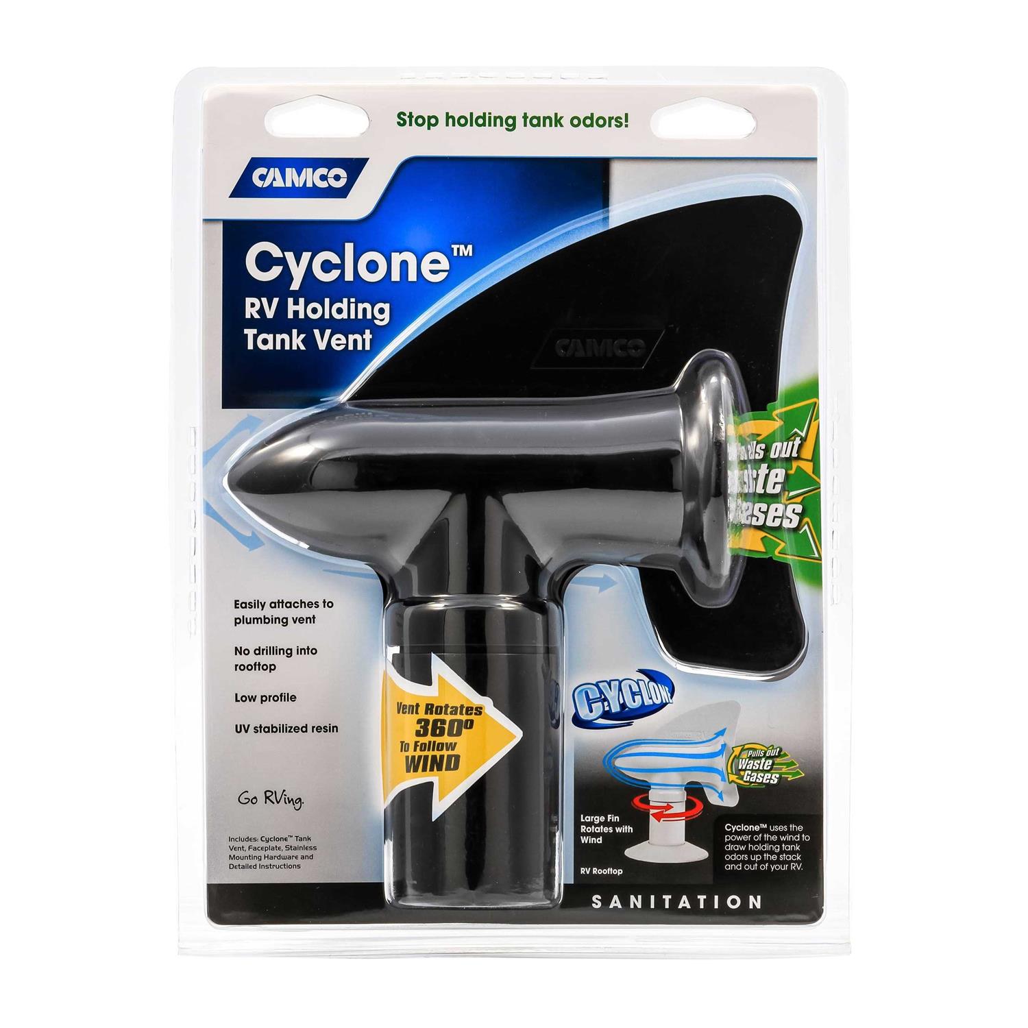 Camco Cyclone Sewer Vent Black 40597 - Image 4