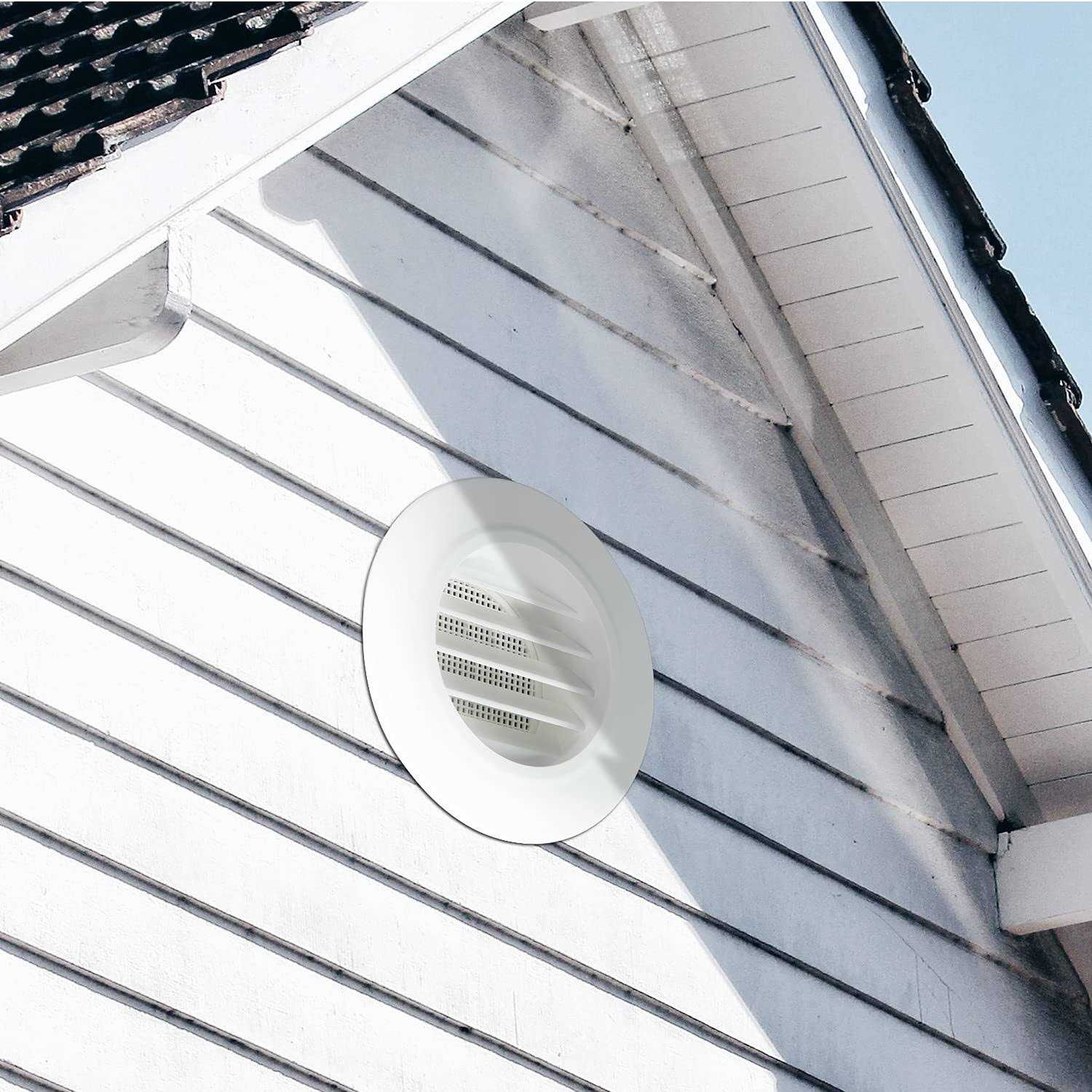 Ipower 6 inch ABS Round Air Soffit Vents Louver Grille Cover with Built-in Screen Mesh - Image 3