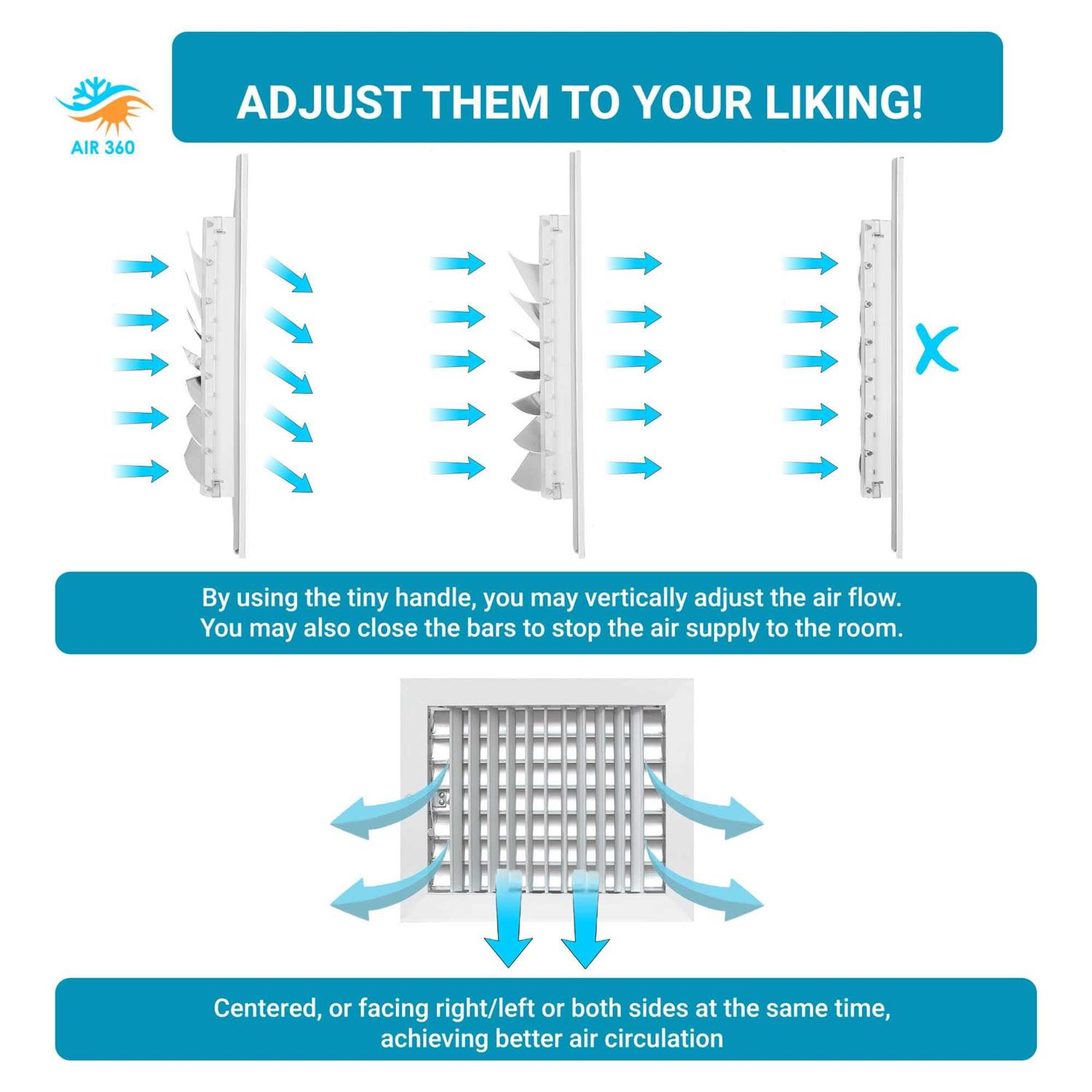 Air 360 Air Vent Covers Wall AC Grille – Premium Register Vent Cover – Durable Rustproof Aluminum - Image 5