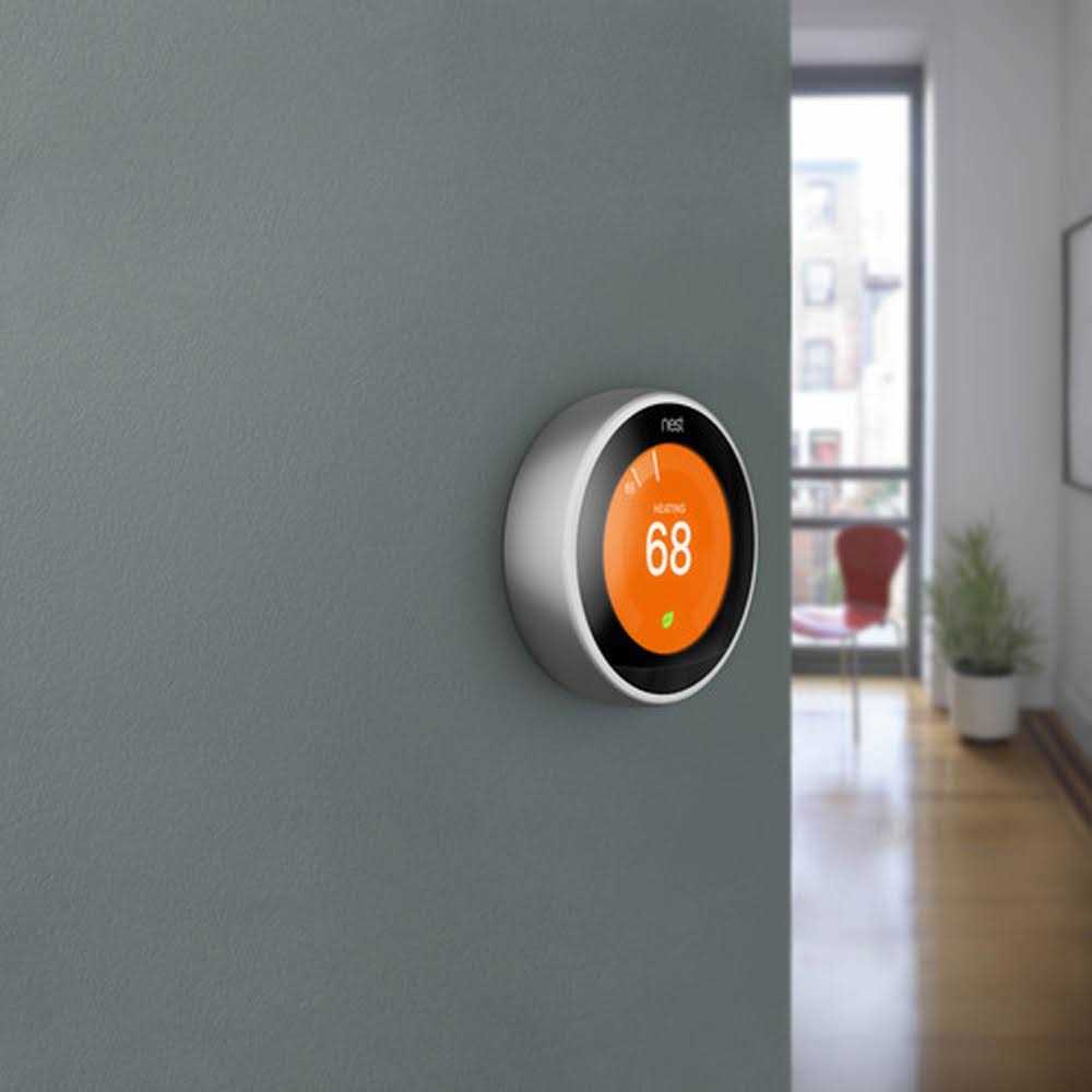 Google Nest Learning Smart Thermostat 3rd Generation Stainless Steel T3007es Bundle Wall Plate Google - Image 5