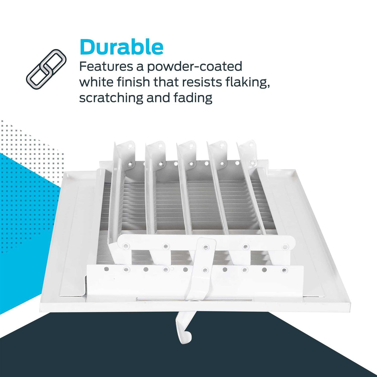 Ez-flo 12 in. x 6 in. 2-Way Steel Wall/Ceiling Register - Image 4