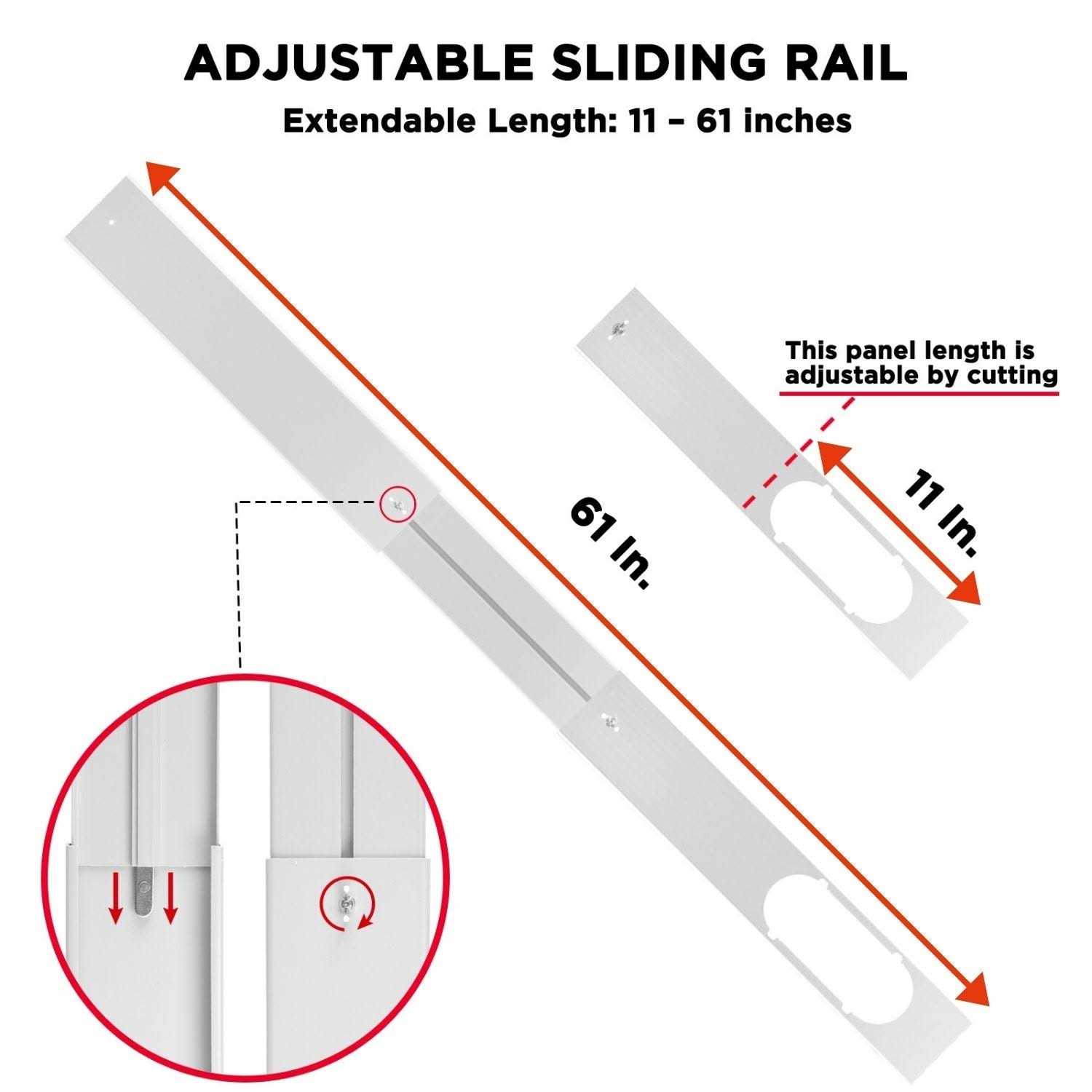 TURBRO Portable Air Conditioner Window Vent Kit Window Slide Kit Plate - Image 5